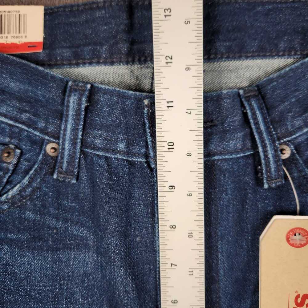 Levis 514 Straight Fit Jeans Mens 36x36 Blue Distressed Ripped Denim NEW - Picture 8 of 11